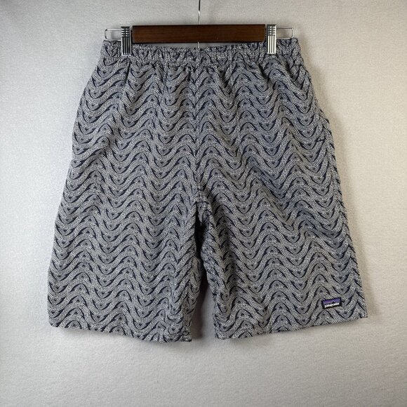 Patagonia Swim Shorts Boys Size XXL Mesh Lined Drawstring Waist Blue Fun Print - Picture 1 of 10